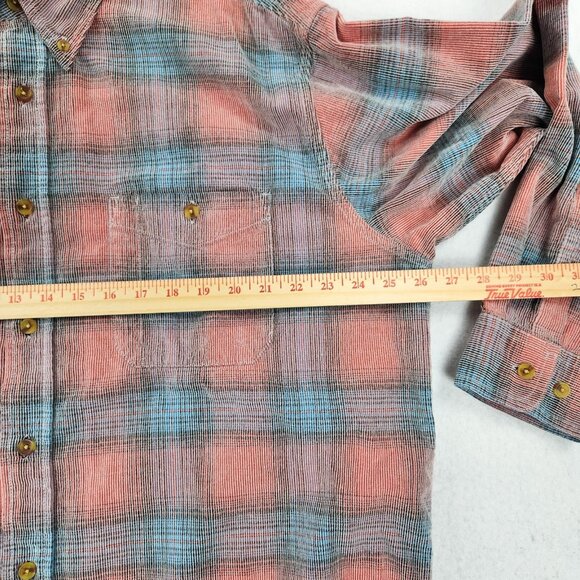 Orvis Shirt Mens XL Washed Red Blue Plaid Button Up Pocket Long Sleeve Cotton - Picture 3 of 9